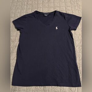Ralph Lauren women’s V-neck T-shirt. Navy.